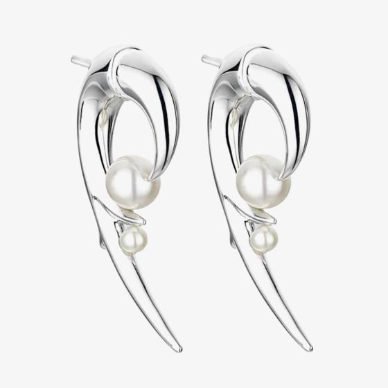 Shaun Leane Ladies Silver Hooked Pearl Earrings