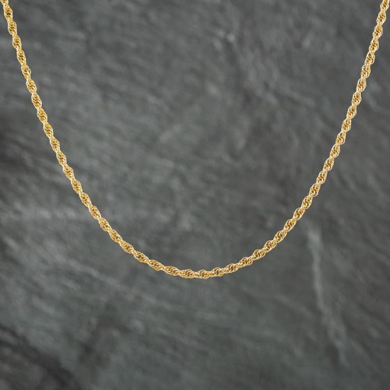 Second Hand 9ct Yellow Gold 16 Inch Rope Chain 41021072 - thbaker.co.uk