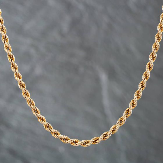 Second Hand 9ct Yellow Gold 16 Inch Rope Chain 41161537 - thbaker.co.uk