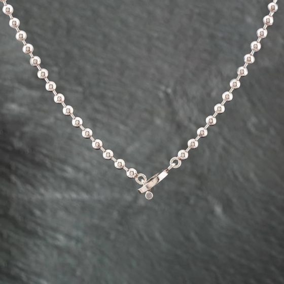 Second Hand Gucci Silver 15 Inch T Bar Ball Necklace 41251135 thbaker