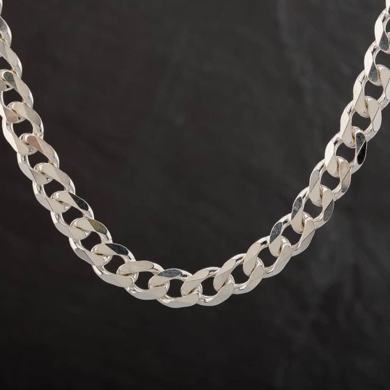 Second Hand Silver Heavy 20 Inch Curb Necklace 4125173 T.H.