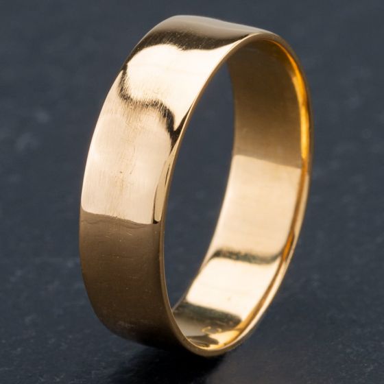 Second Hand 22ct Yellow Gold 5mm Plain Flat Wedding Ring 4187099