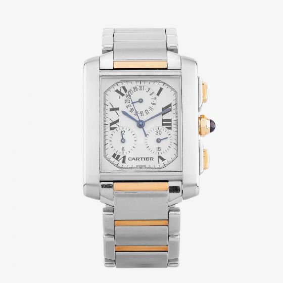 Second Hand Cartier Tank Francaise Two Tone Bracelet Watch 2303 Est