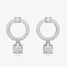 Swarovski 5563278 Attract White Crystal Circle Earrings thbaker