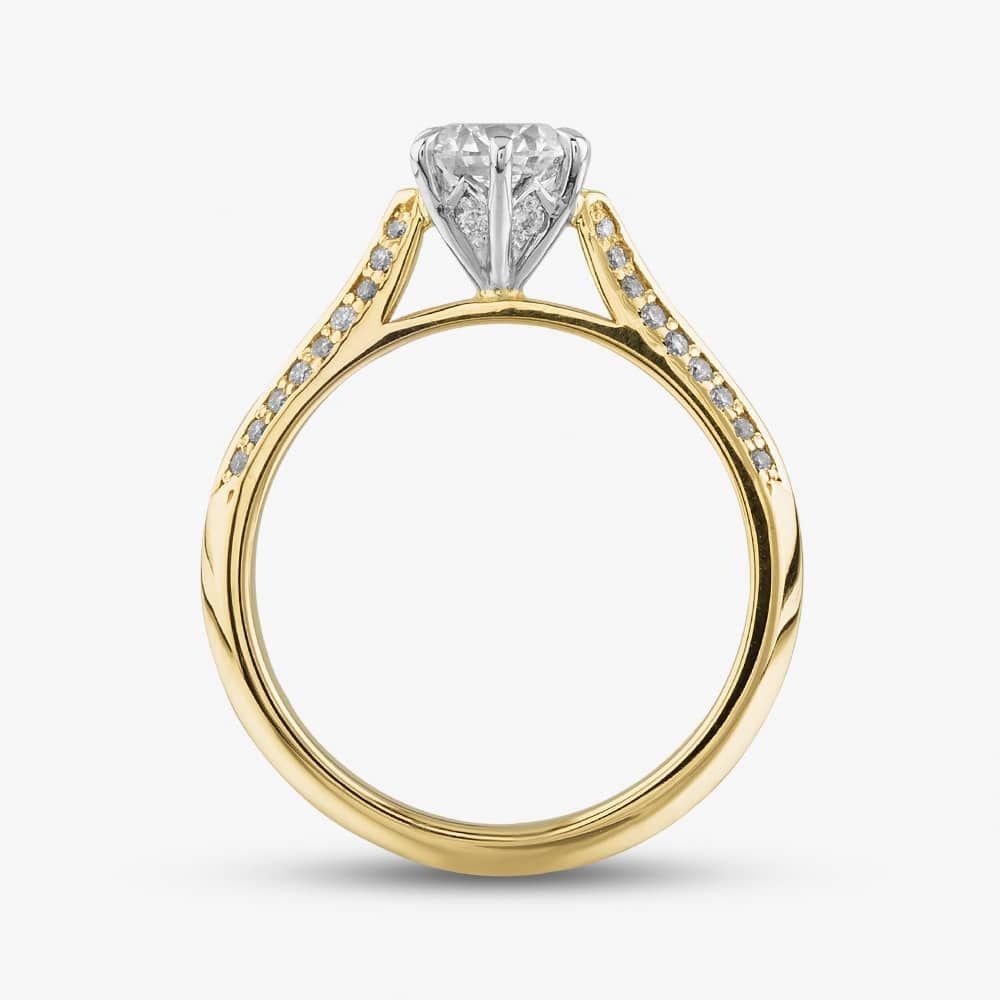 18ct Yellow Gold Certificated 0.90ct Diamond Shoulder Solitaire ...