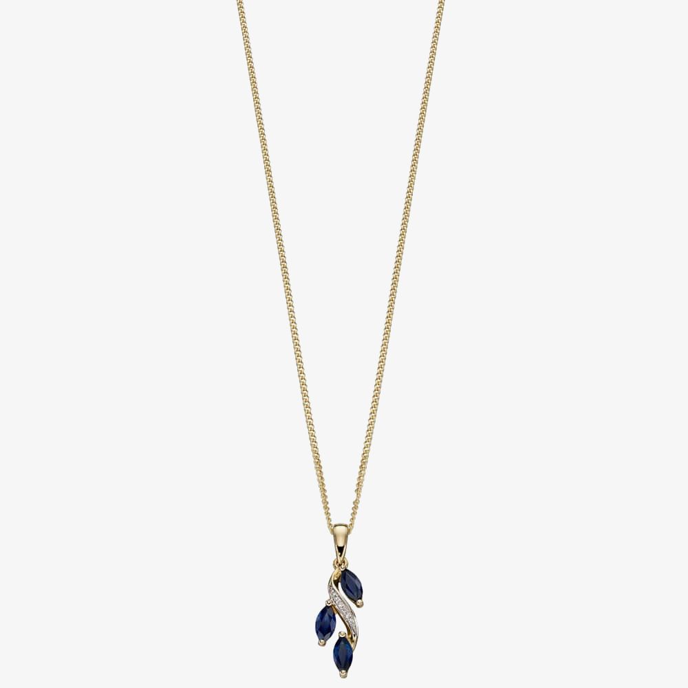 9ct Gold Sapphire And Diamond Marquise 