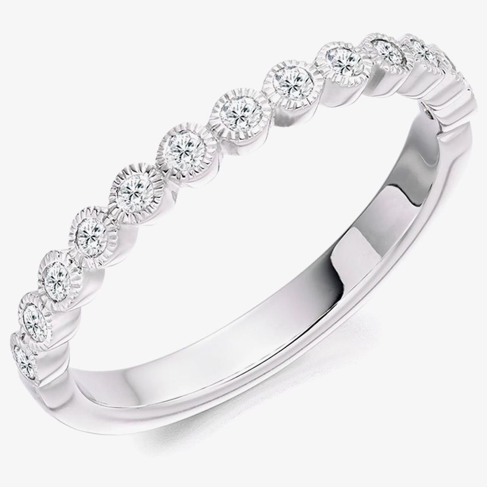 Platinum Milgrain-Edge Diamond Eternity Ring - thbaker.co.uk