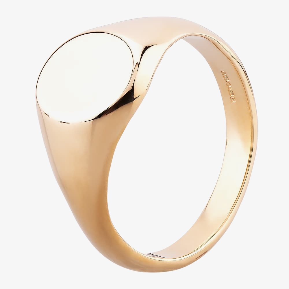 9ct Yellow Gold 11x9mm Oval Signet Ring YAL577H - thbaker.co.uk