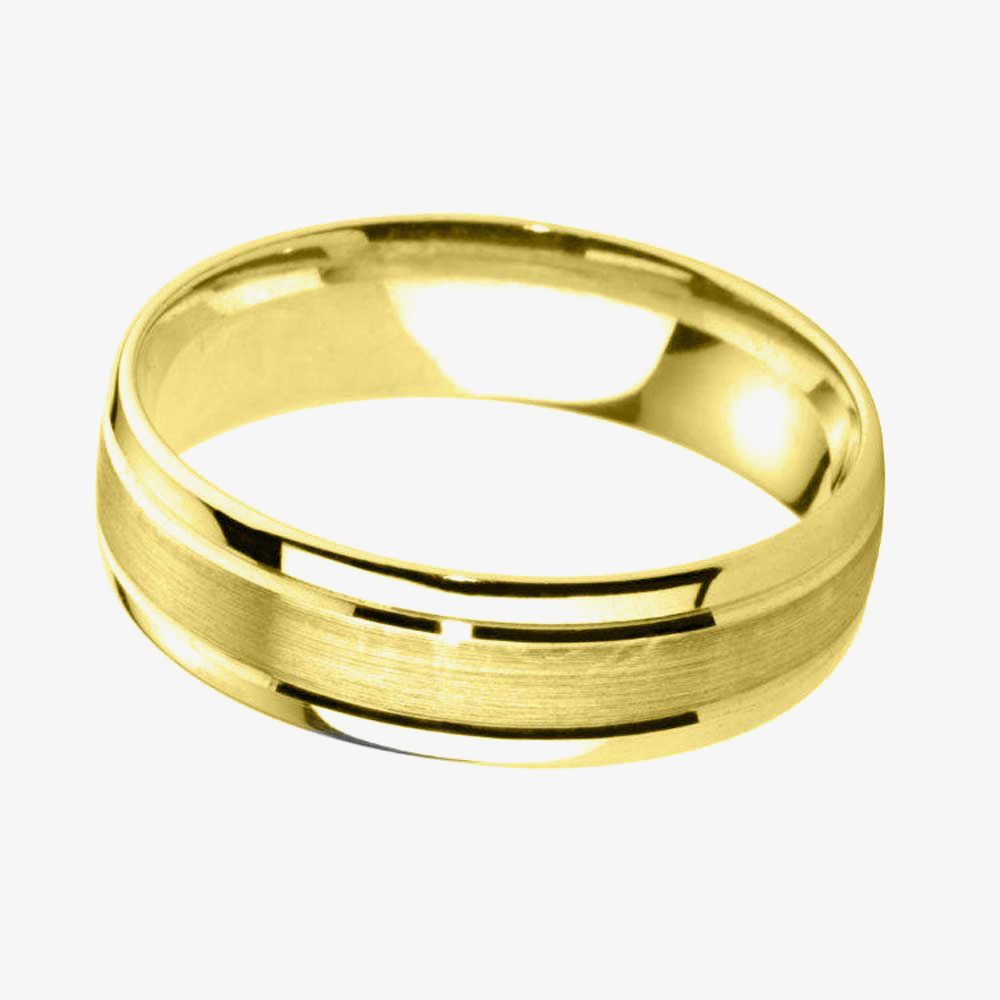 9ct Gold Court Bevelled Brushed and Polished Wedding Ring