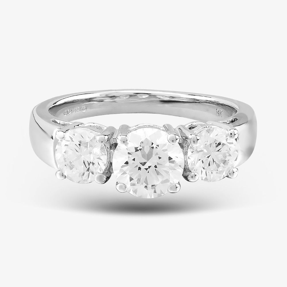 14ct White Gold LaboratoryGrown 2.00ct Certificated Diamond Trilogy