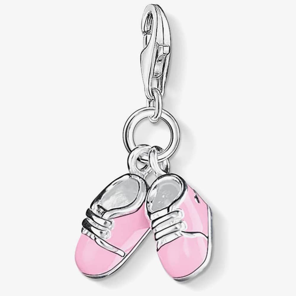 THOMAS SABO 0820-007-9 Silver Pink Enamel Bootees Charm thbaker