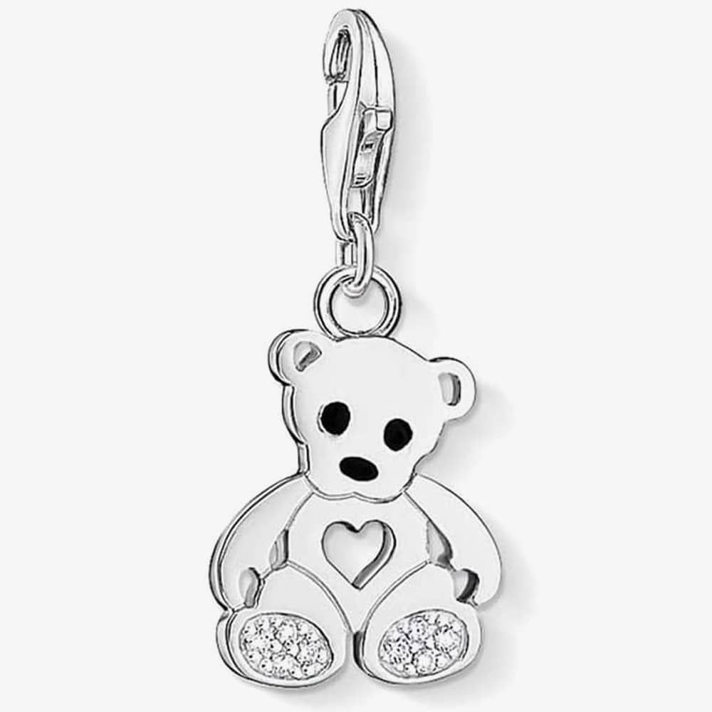 Thomas Sabo Silver Brown Enamel Teddy Bear Charm