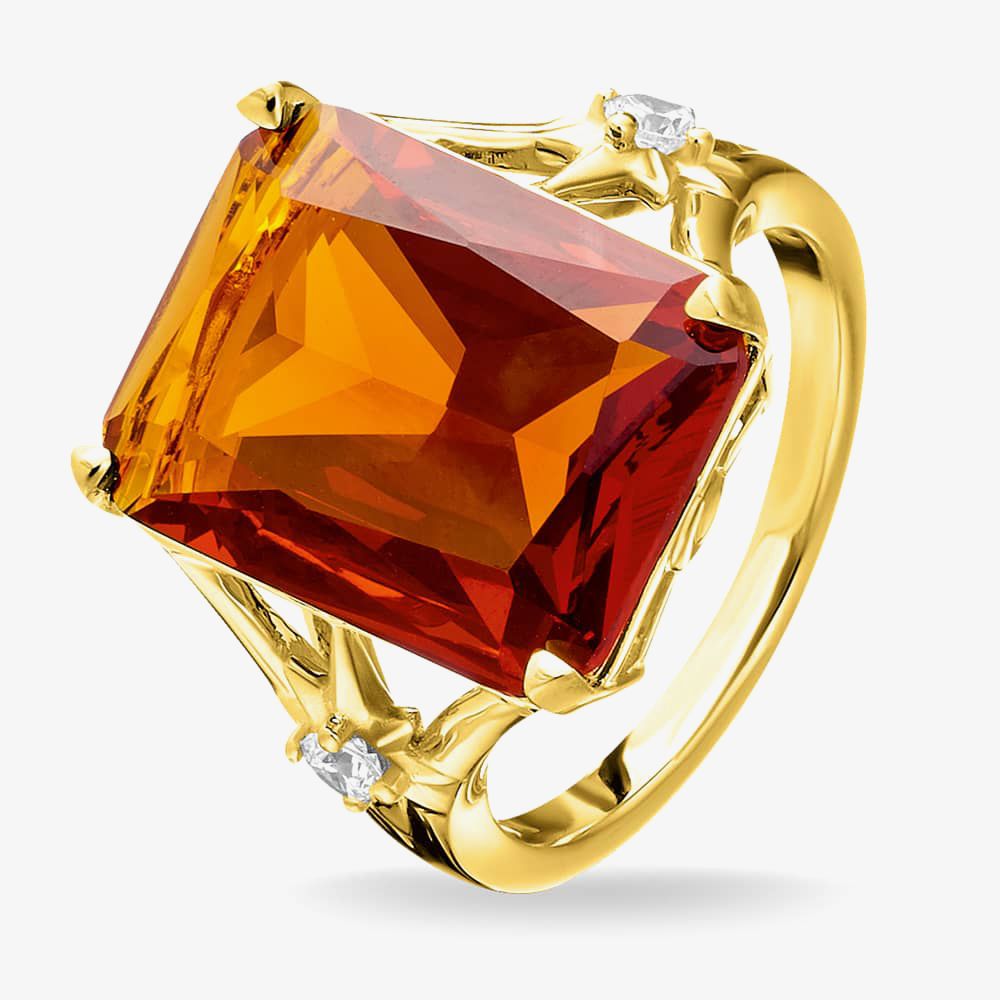 THOMAS SABO Gold Plated Magic Stones Orange Star Cocktail Ring TR2261-971-8  - thbaker.co.uk