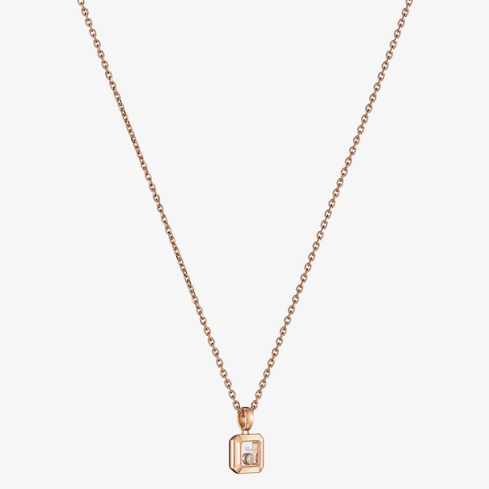 Chopard 79A114-5001 Happy Diamonds 18ct Rose Gold Diamond Necklace