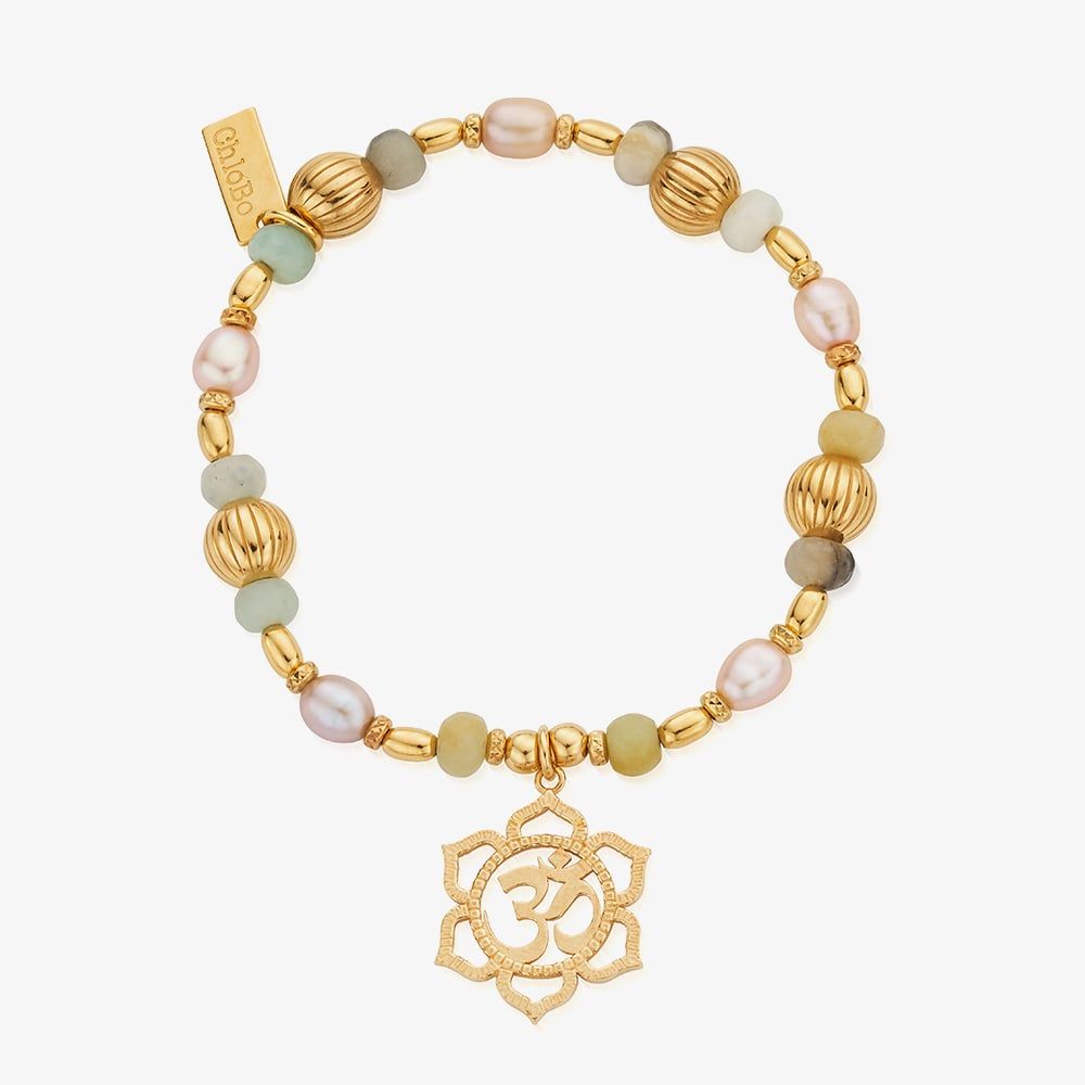 ChloBo GBAP3529 Divine Lotus 18ct Yellow Gold Plated Mixed Stone - Main Image