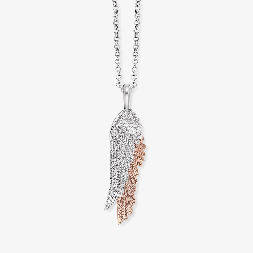 8.0mm Heart-Shaped Citrine and White Topaz Angel Wings Necklace in Sterling  Silver | Zales
