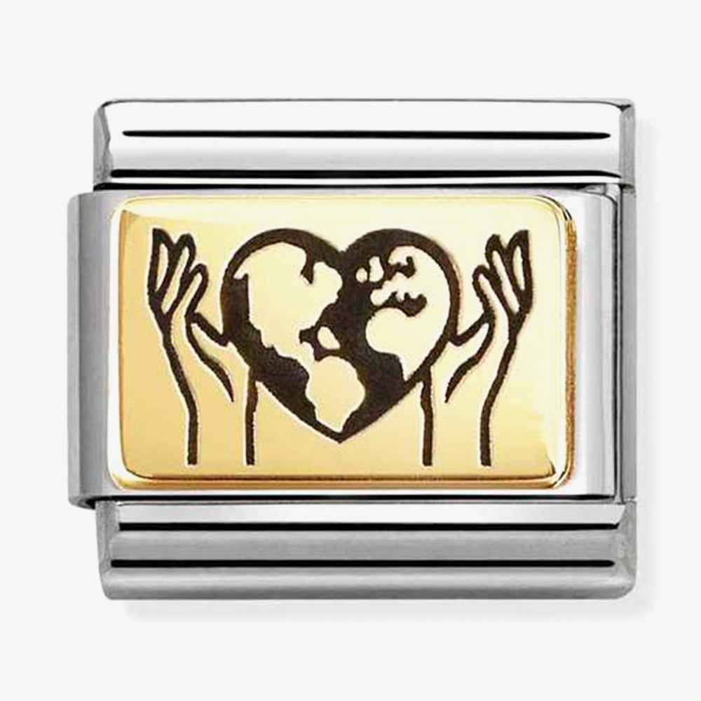 Nomination Classic Plates World In Your Hands Charm 030166/67