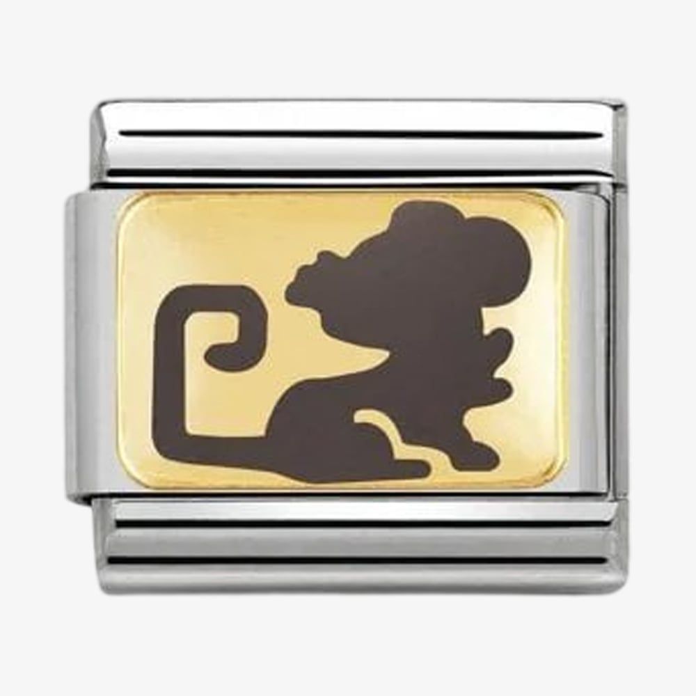 Nomination 030275/35 CLASSIC Chinese Zodiac Grey Rat Charm