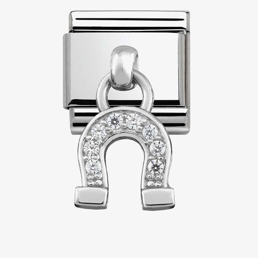 Nomination Classic Gold Cubic Zirconia Fun Horseshoe Charm
