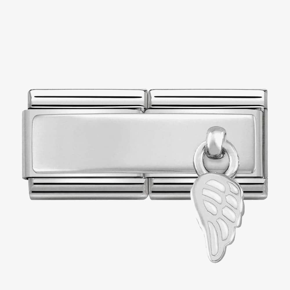 Nomination 330780/01 CLASSIC Silvershine Double White Wing Charm