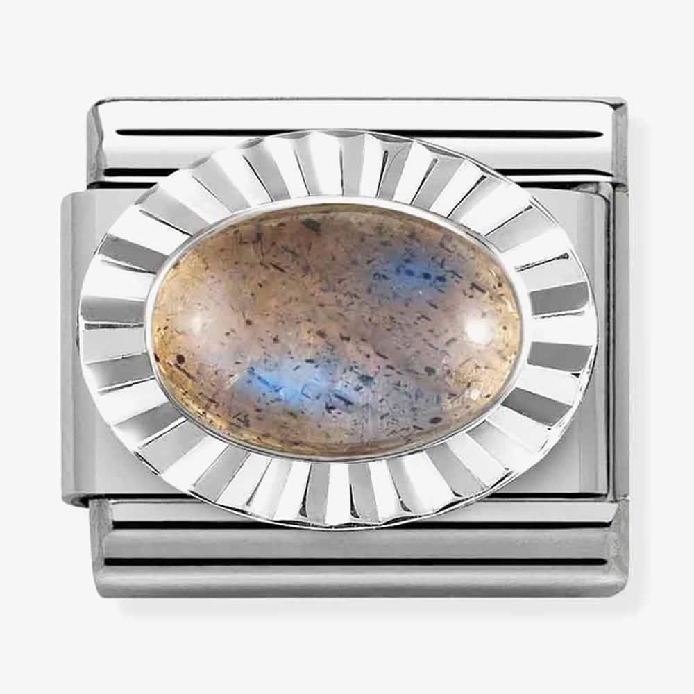 Nomination 330507/40 Oval Labradorite Fluted Bezel Charm thbaker