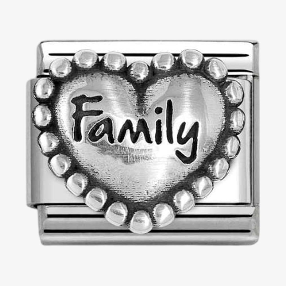 Nomination Classic Silver Oxidised Plates Family Cat Charm main image 1
