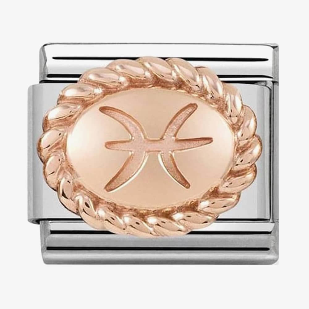 Nomination 430109/12 CLASSIC Rose Gold Oval Zodiac Pisces Charm