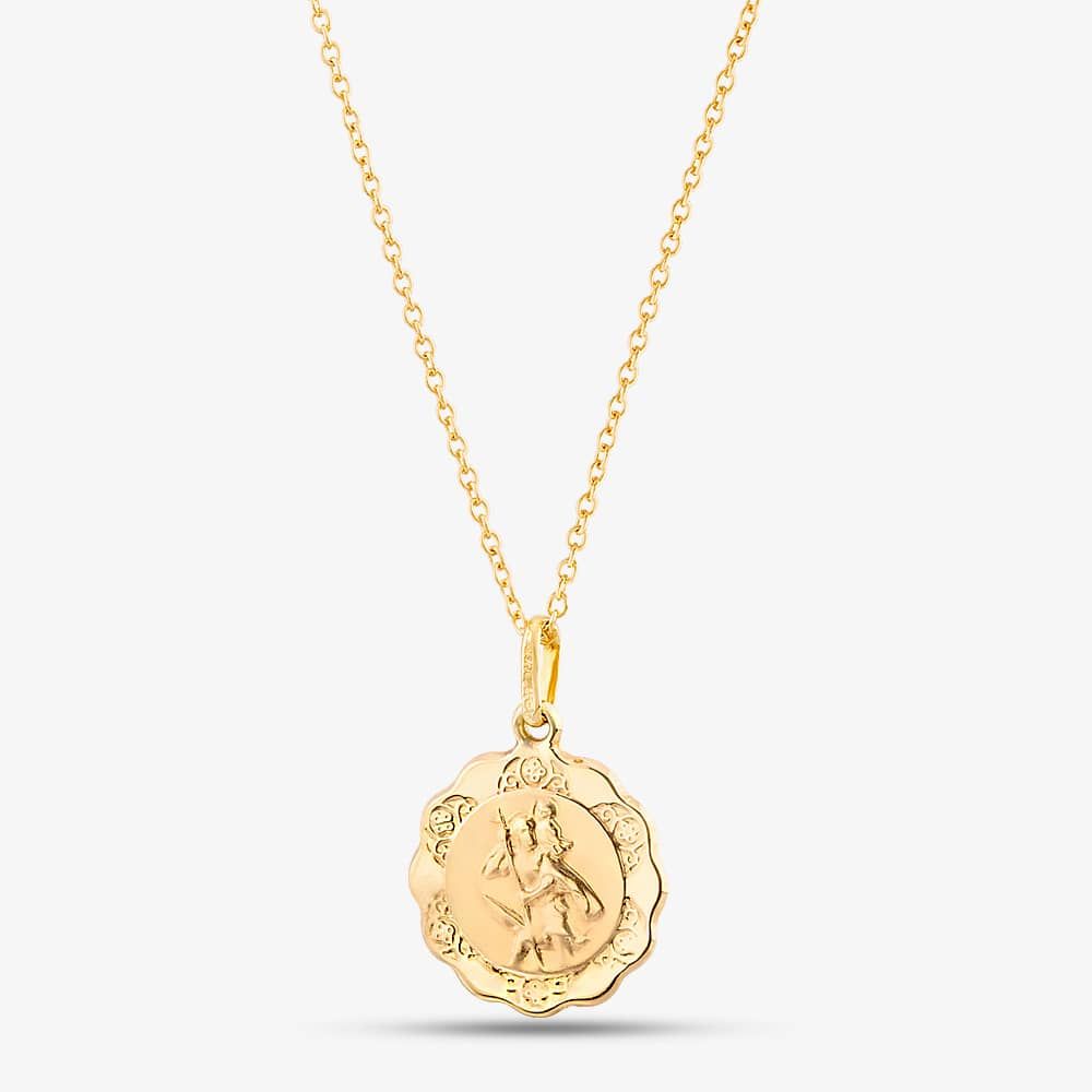 9ct Gold St Christopher and Chain SC060 