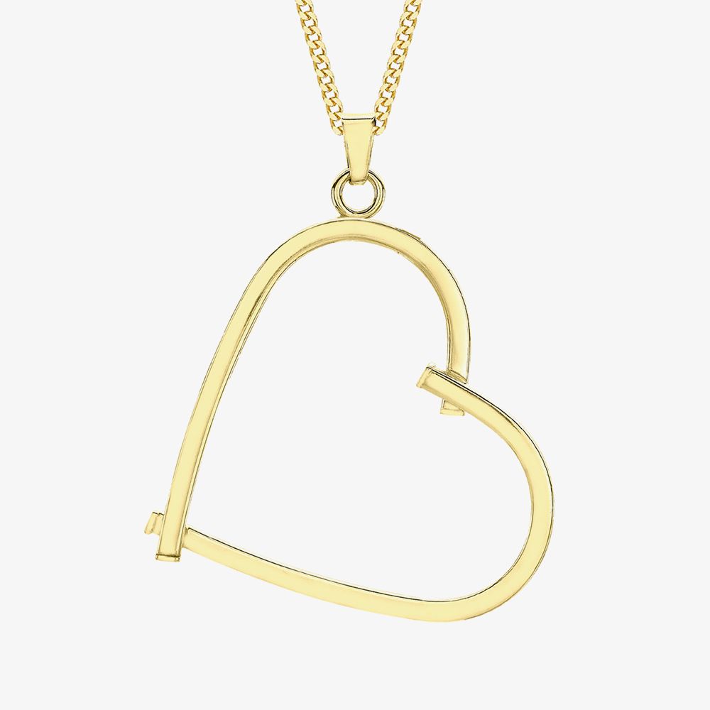 9ct Yellow Gold Square-Tube Heart 