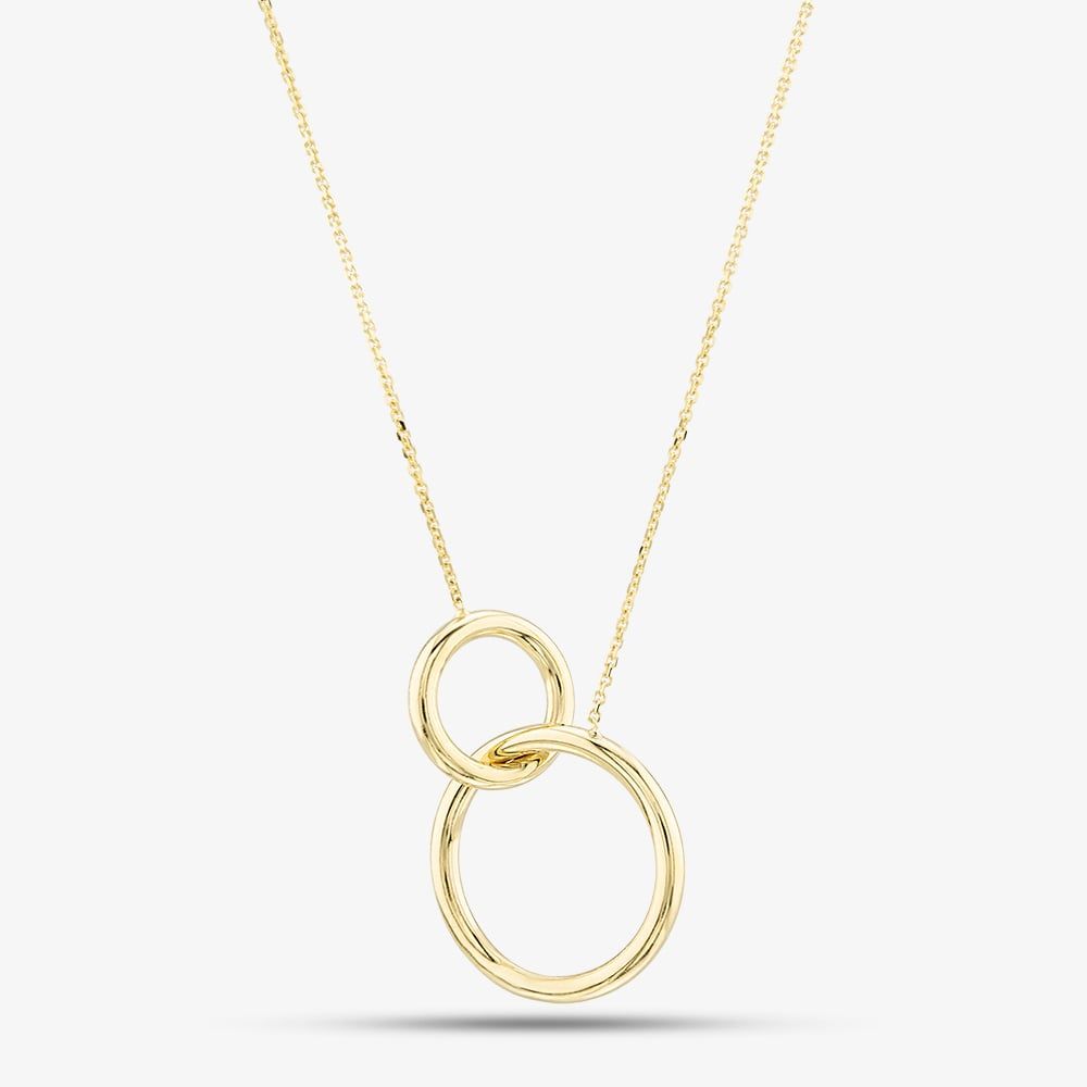 9ct Gold Interlocking Rings Necklace