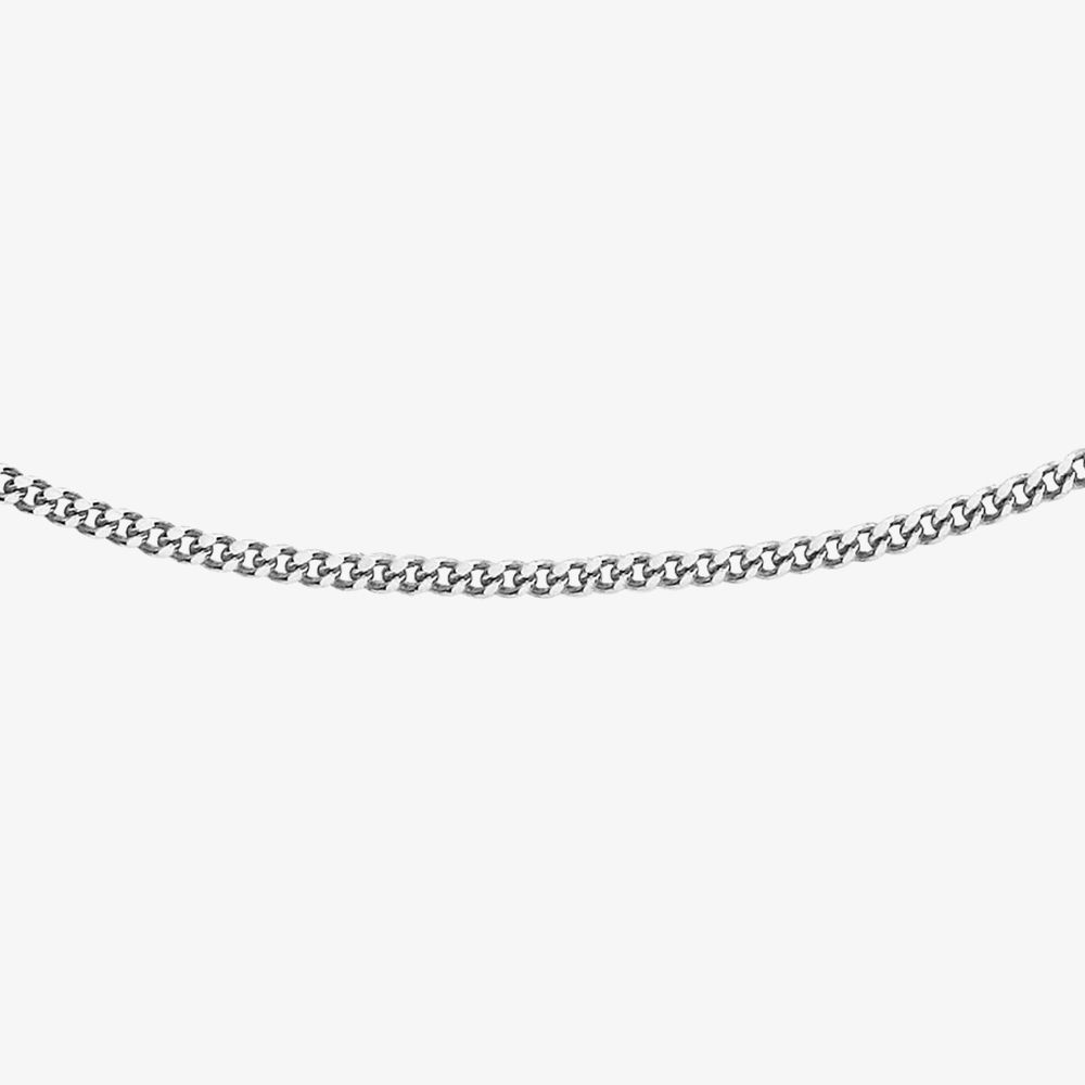 18ct White Gold Diamond-Cut Curb Chain 