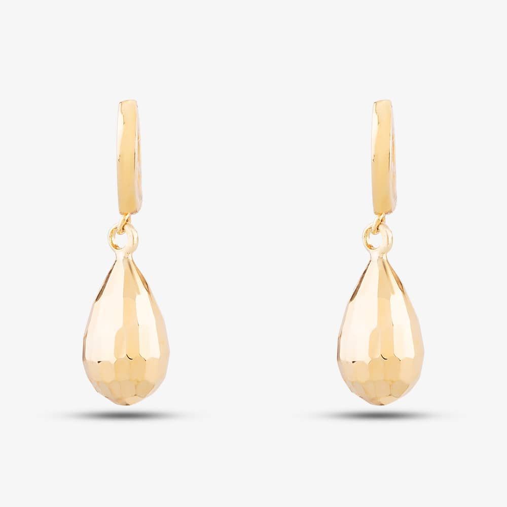 9ct Yellow Gold Teardrop Dropper Earrings