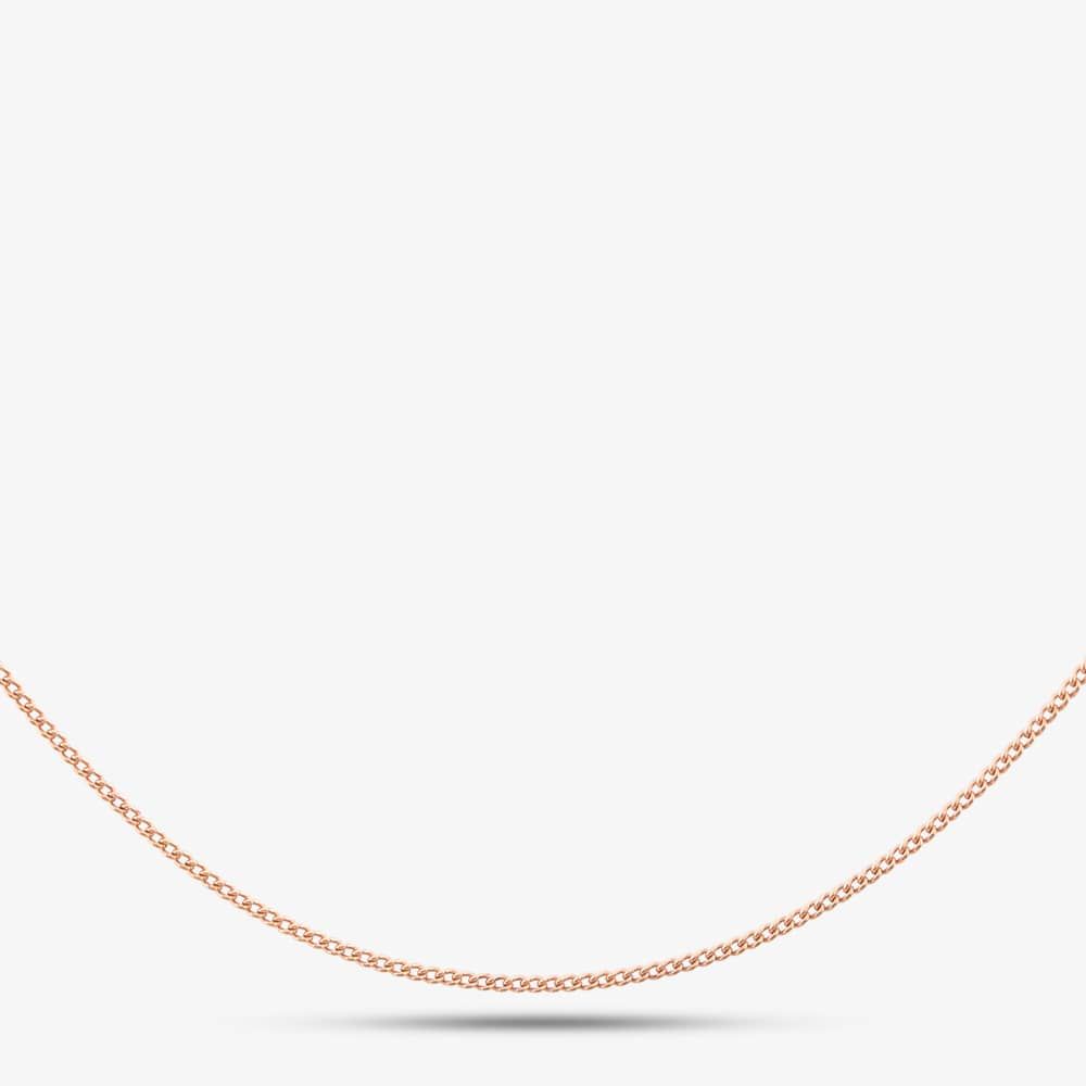 Rose Gold-Plated Silver 16-18 Inch Curb Chain