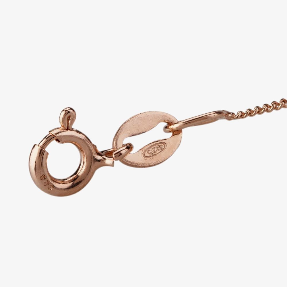 Rose Gold-Plated Silver 16-18 Inch Curb Chain N3625