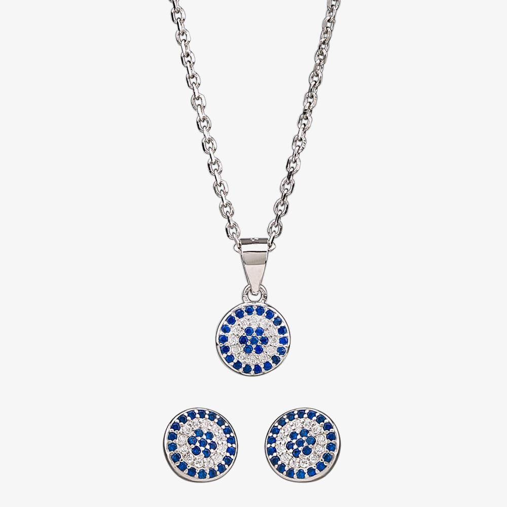 White Cubic Zirconia Round Pendant 