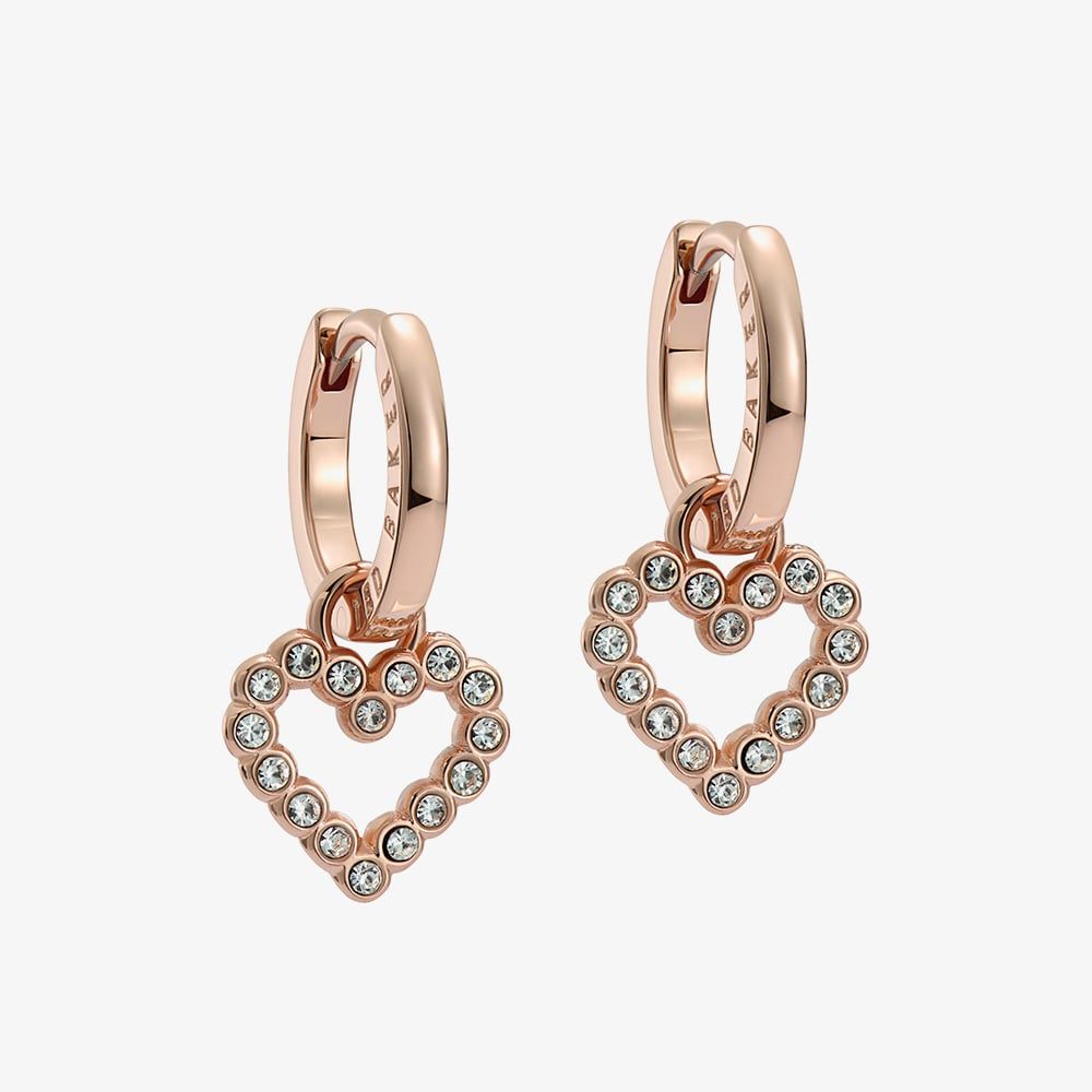 Huggie Earrings Michael Hill Heart Earrings Cubic Zirconia Open