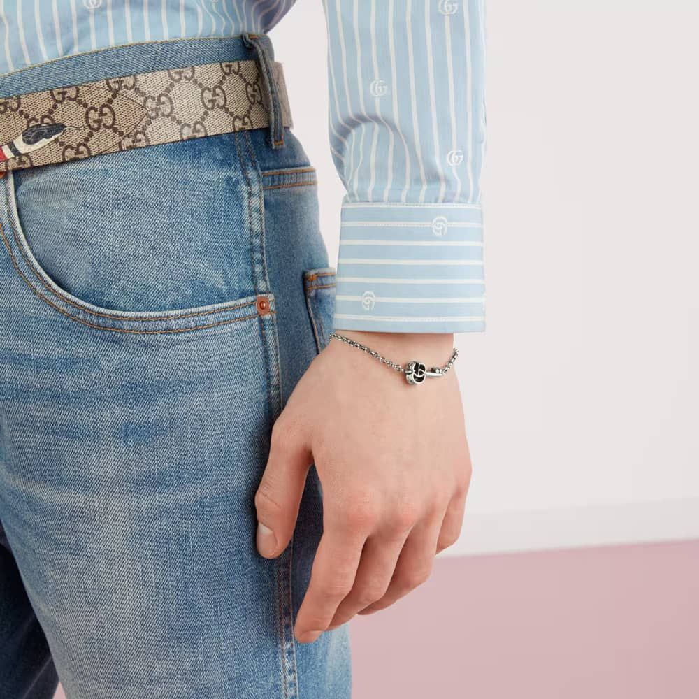 Gucci YBA63220700201 Marmont Silver Double G Key Bracelet