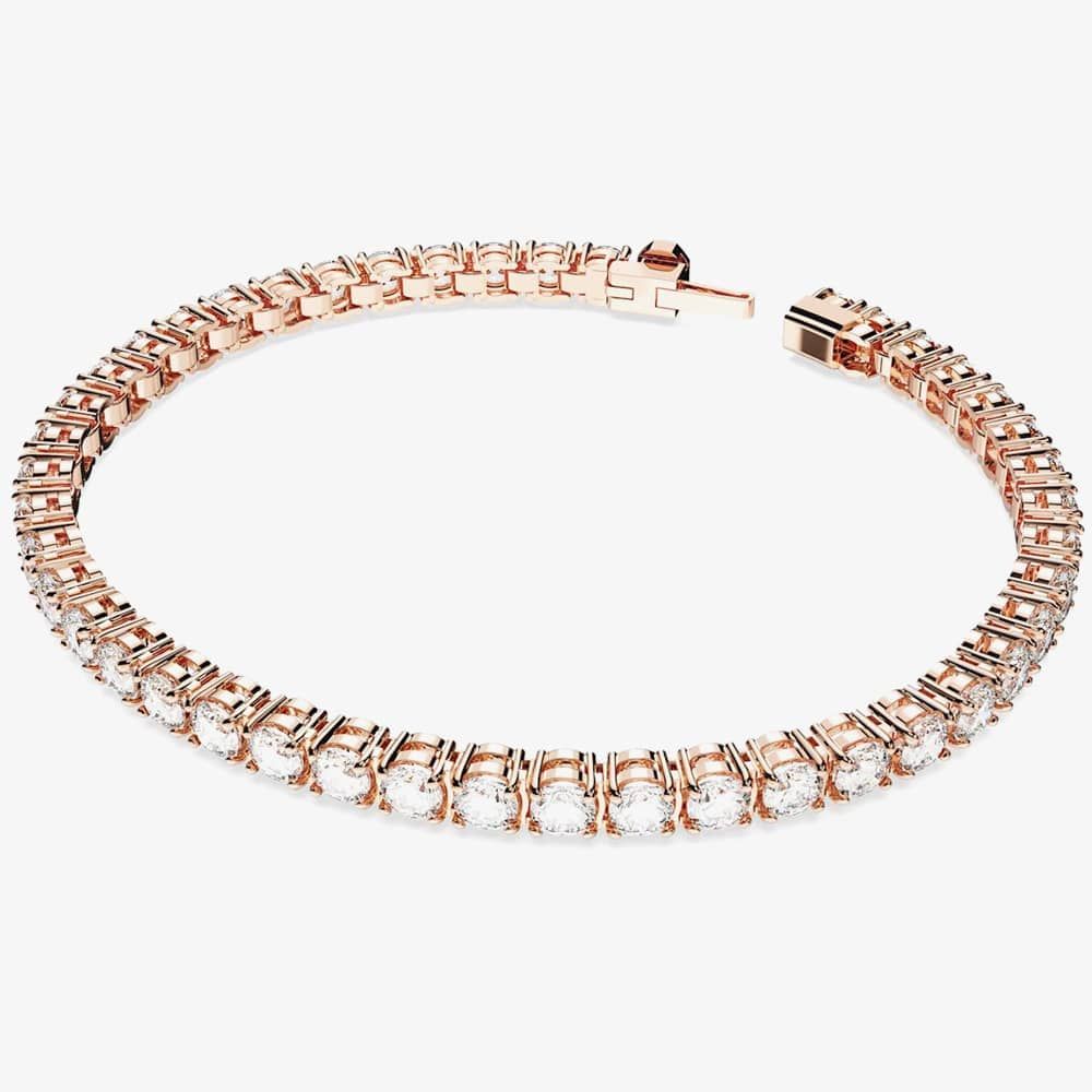 Swarovski 5657659 M Matrix White Rose Gold Plated Tennis Bracelet ...