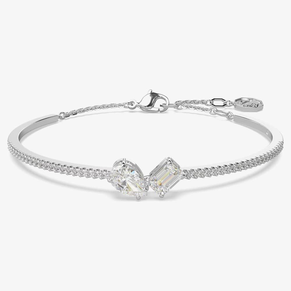 Swarovski 5667253 Mesmera White Mixed Cuts Rhodium Plated Bangle  