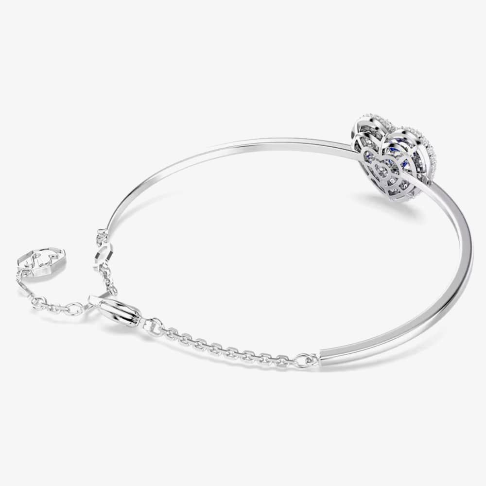 Swarovski 5680393 Hyperbola Rhodium Plated Blue Heart Bracelet 