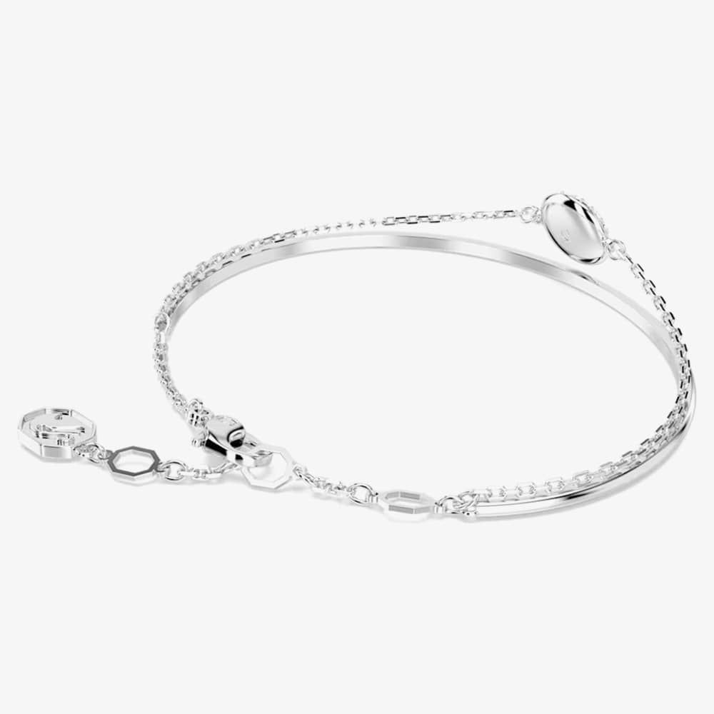 Swarovski 5683447 Meteora Rhodium Plated Bangle - thbaker.co.uk 