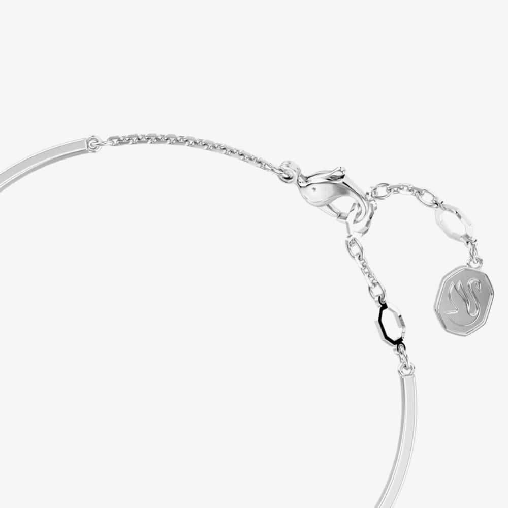 Swarovski 5684385 Hyperbola Rhodium Plated White Heart Bangle  