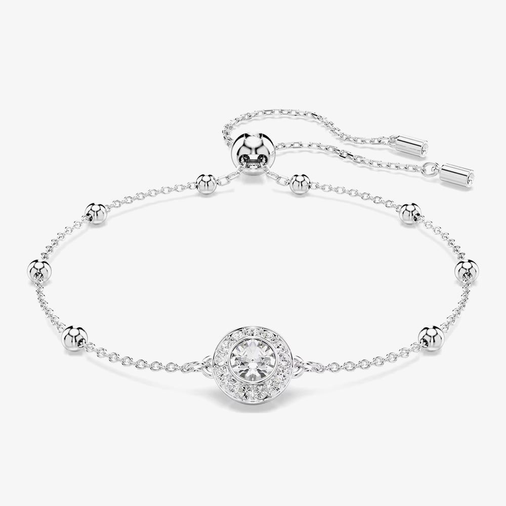 Swarovski 5733196 Una Rhodium Round White Crystal Toggle Bracelet