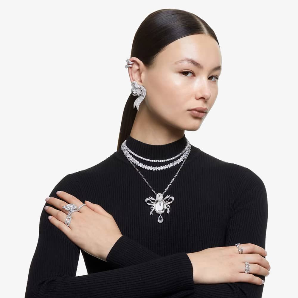 Swarovski 5681796 M Matrix White Tennis Necklace - thbaker.co.uk