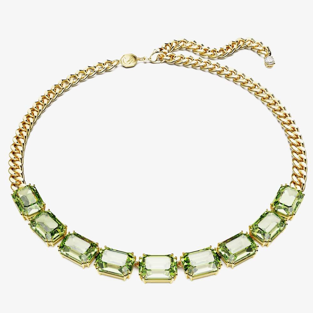 Swarovski 5671255 Millenia Green Gold Plated Necklace - thbaker.co.uk