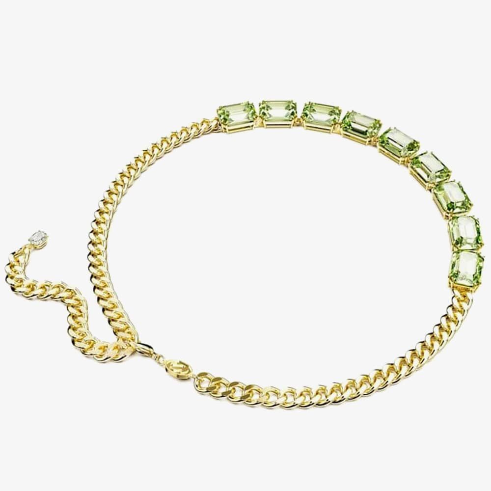 Swarovski 5671255 Millenia Green Gold Plated Necklace - thbaker.co.uk