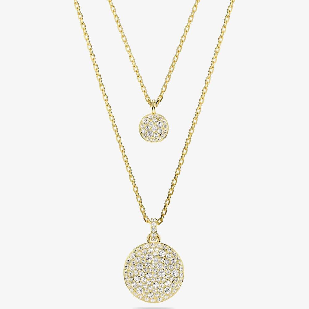 Swarovski 5683442 Meteora Gold Tone Plated Layered Pendant Necklace ...