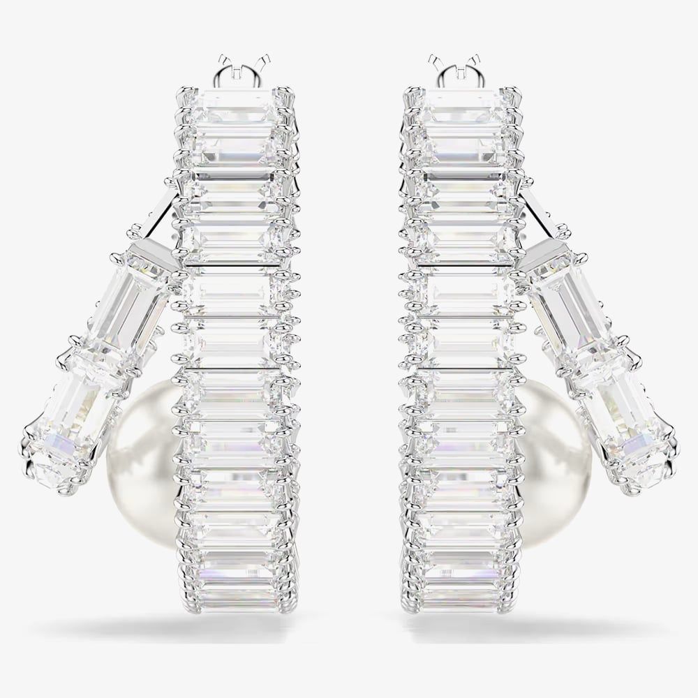 Swarovski 5720868 Capsule White Crystal & Pearl Hoop - thbaker.co.uk