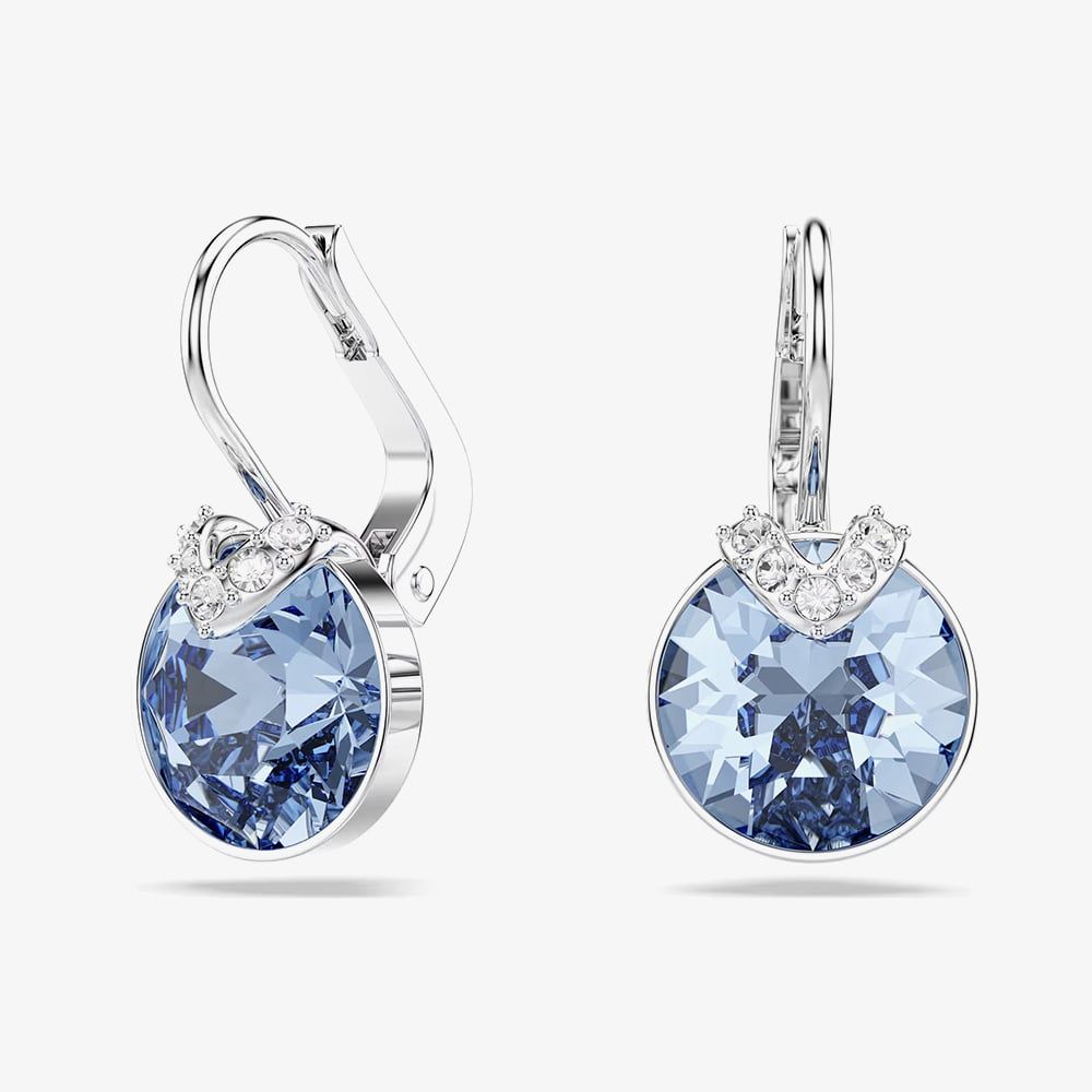 Swarovski 5734234 Bella Rhodium Blue Crystal V Drop Earrings