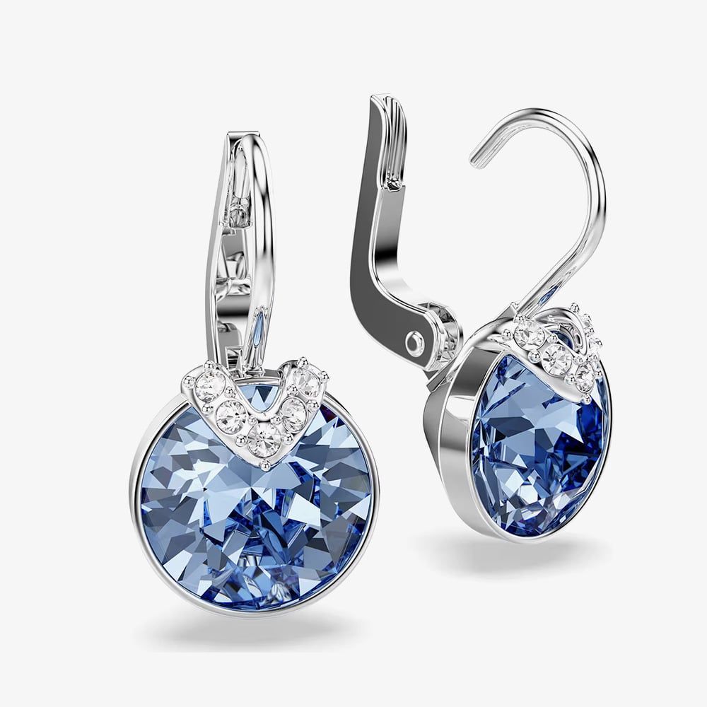 Swarovski 5734234 Bella Rhodium Blue Crystal V Drop Earrings